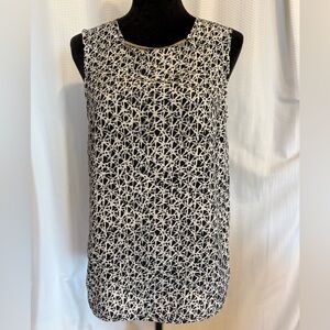 Michael Kors blue & white asymmetrical tank top size small